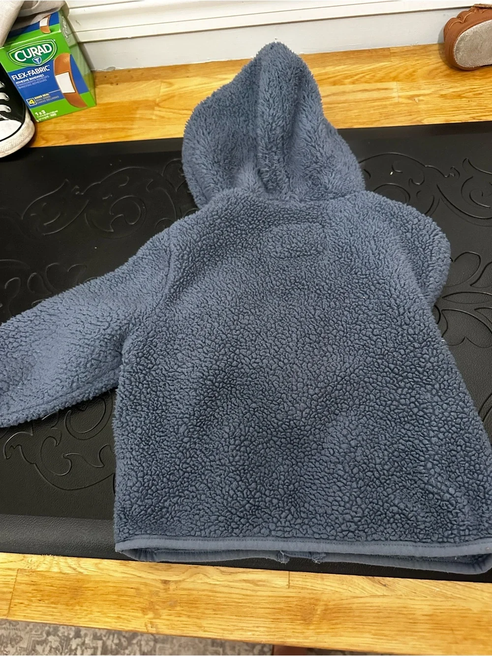 Old Navy Cozy Navy Sherpa Zip Hoodie 12-18m